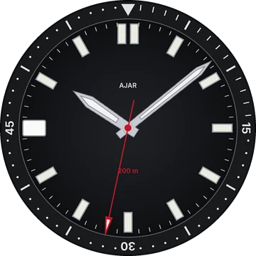 Diver watch face with rotating bezel